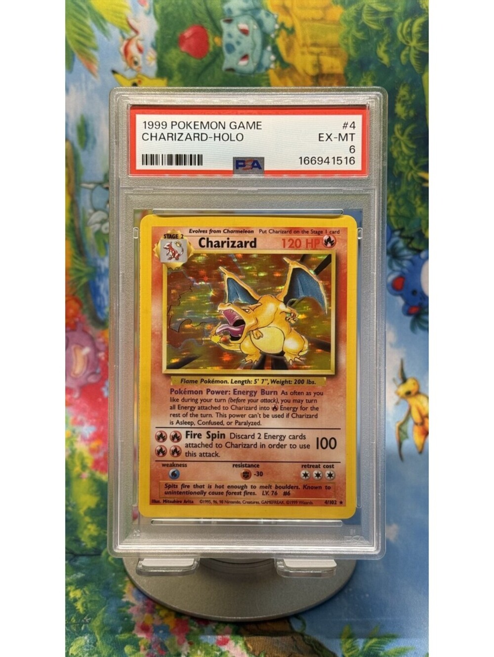 Charizard Base Set Holo 4/102 1999 English PSA 6